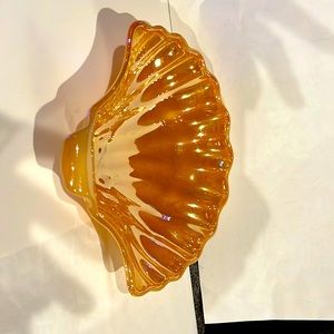 Peach luster ware shell dish